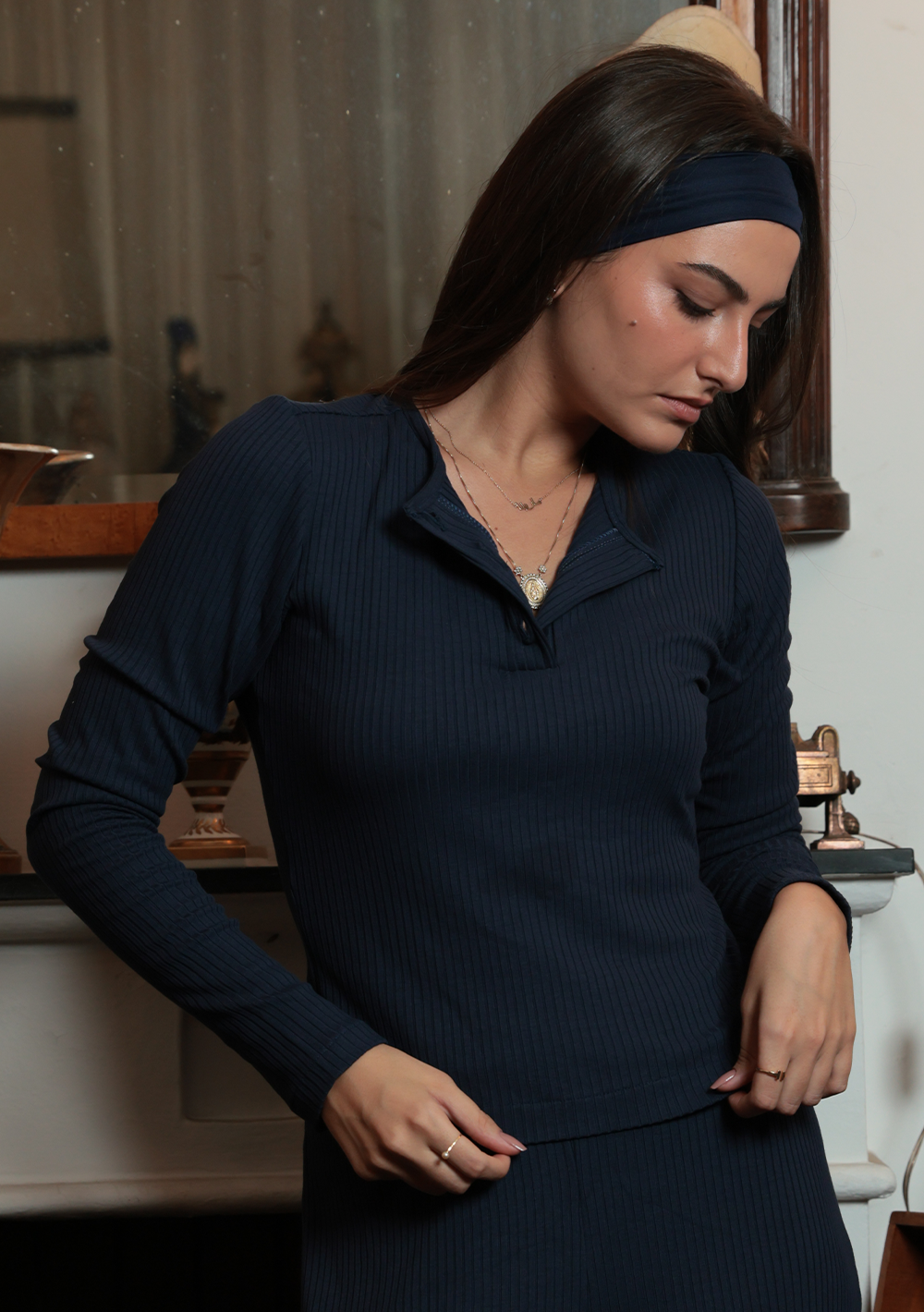 Blusa Manga Longa - Marinho