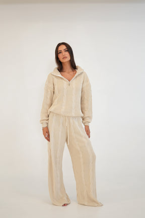 Conjunto Zip Up Areia
