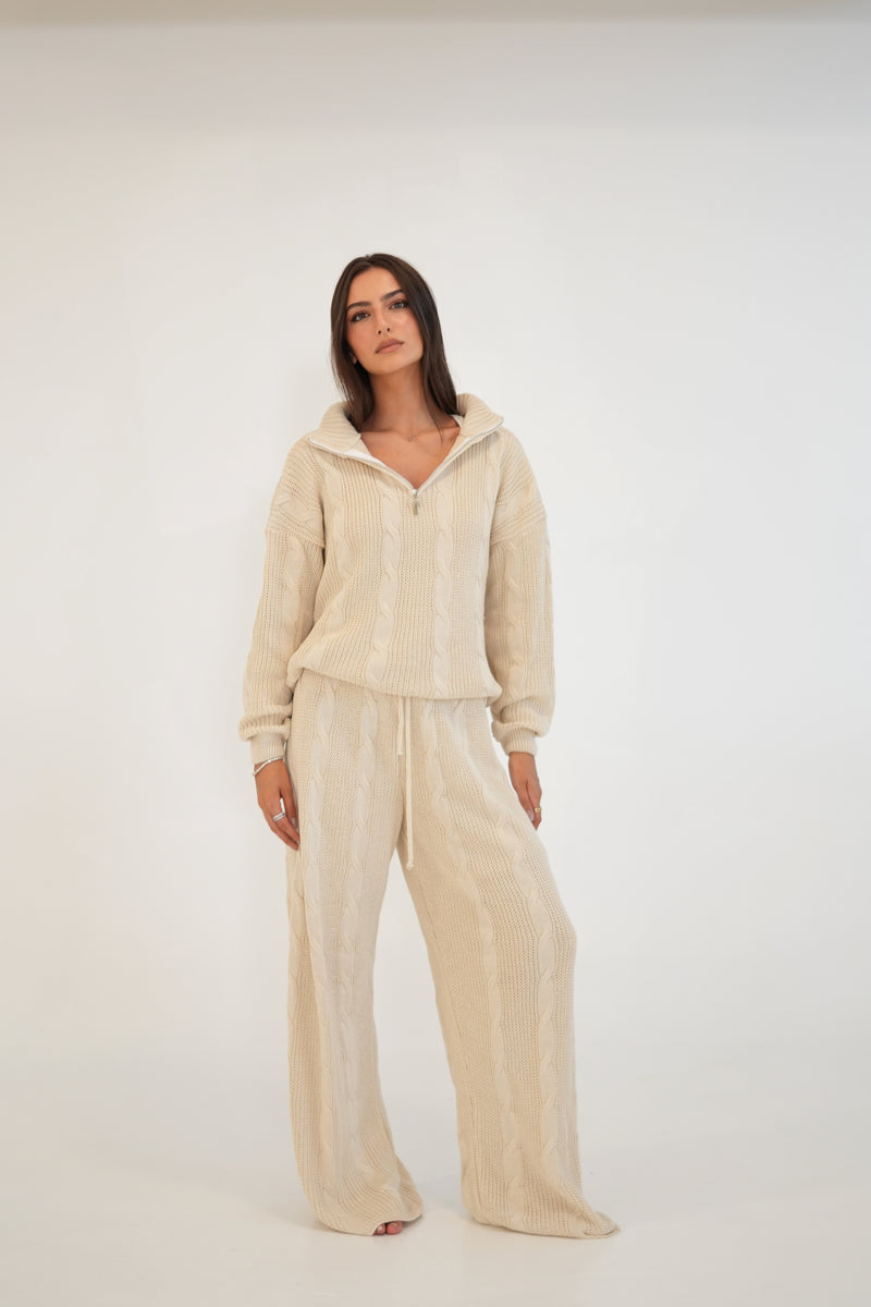 Conjunto Zip Up Areia