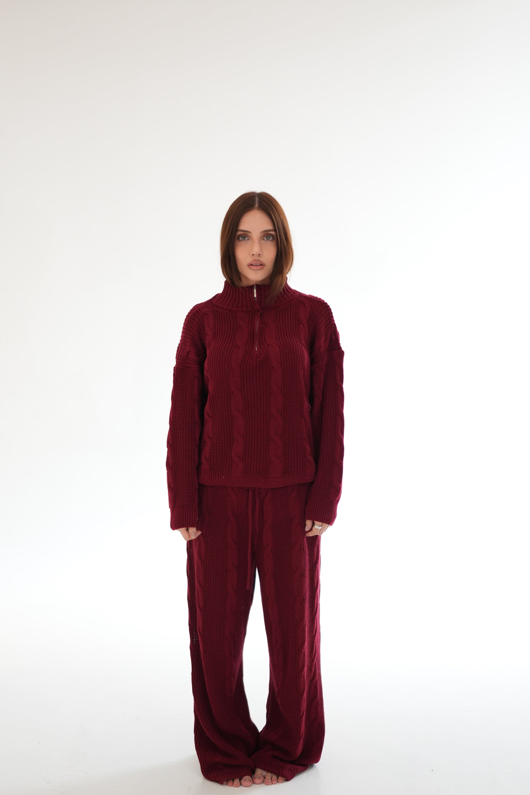 Conjunto Zip Up Vinho