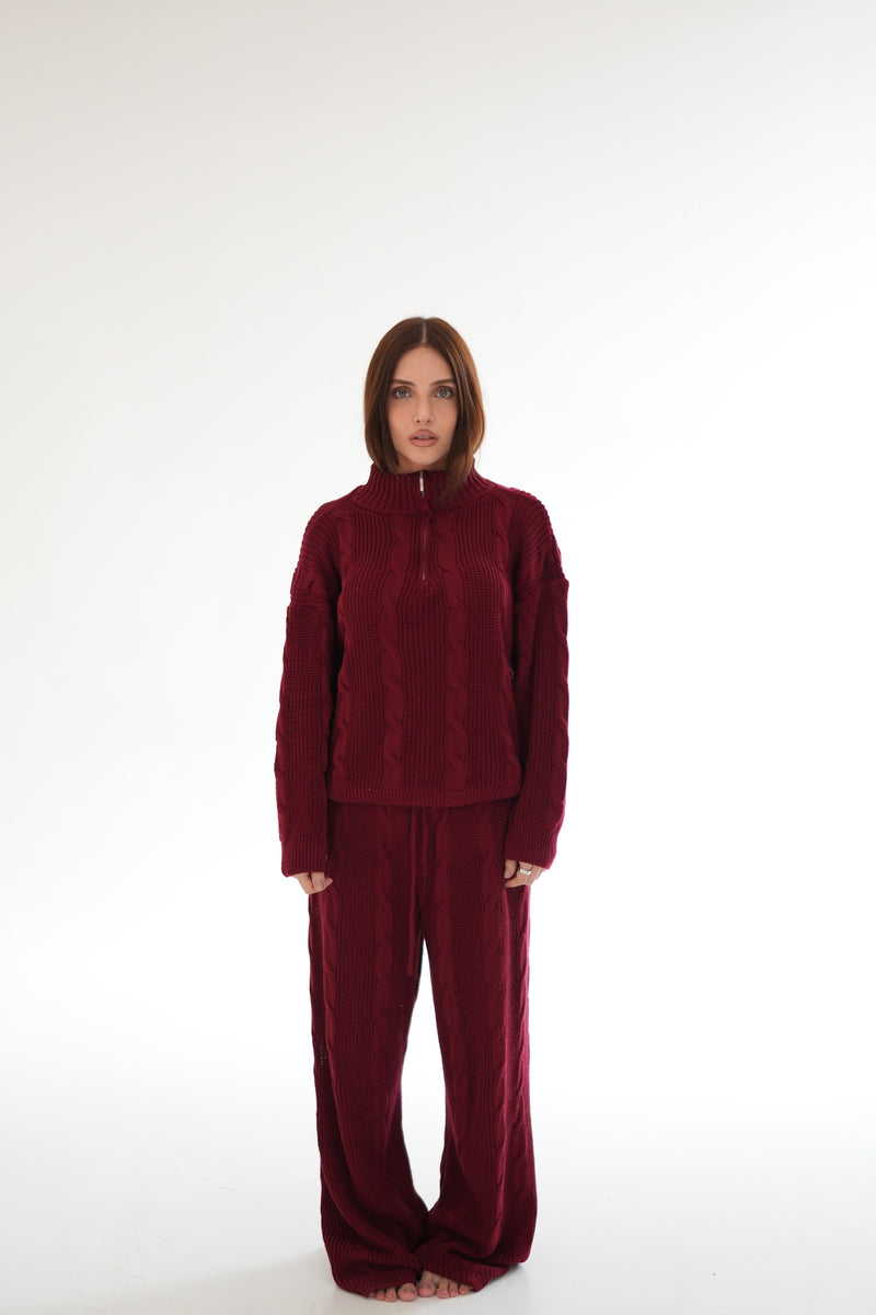 Conjunto Zip Up Vinho