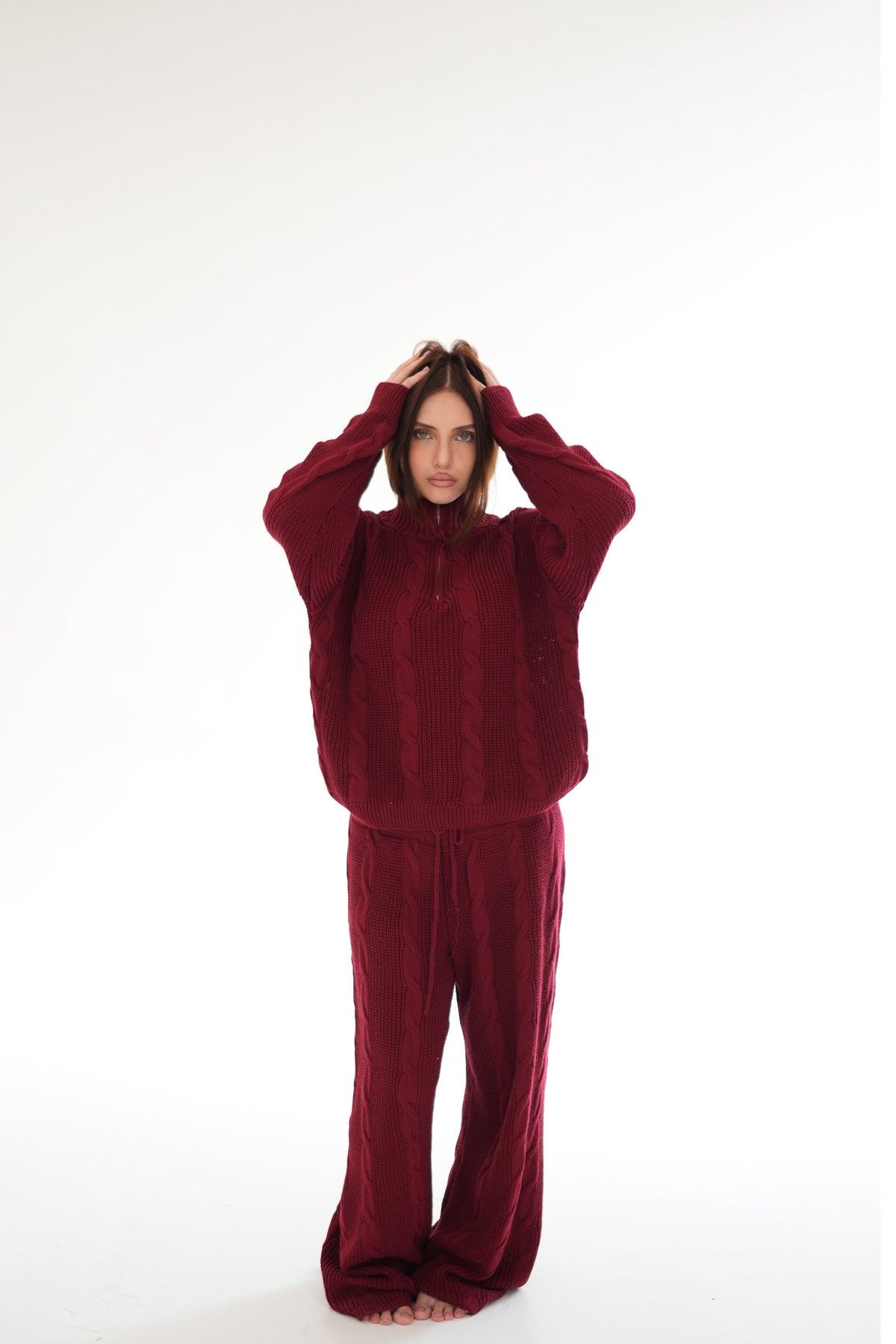 Conjunto Zip Up Vinho
