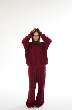 Conjunto Zip Up Vinho