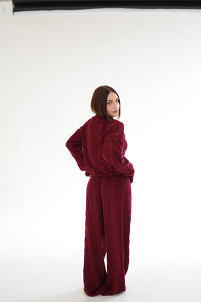 Conjunto Zip Up Vinho